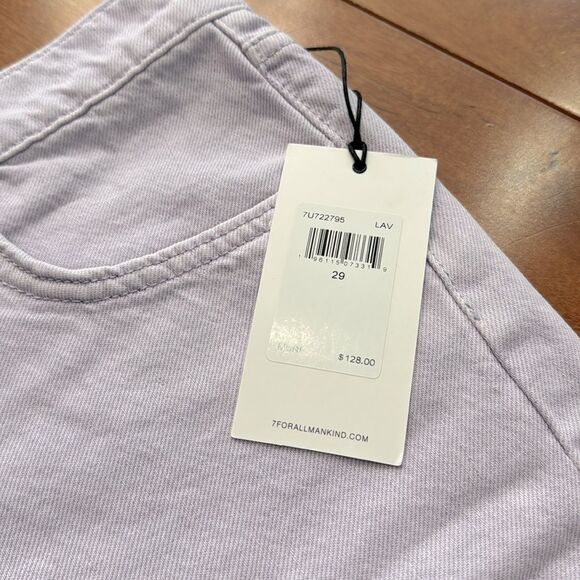 NWT 7 For All Mankind Easy Ruby Cut Off Jean Short- Lavender Size 29 - Picture 3 of 13